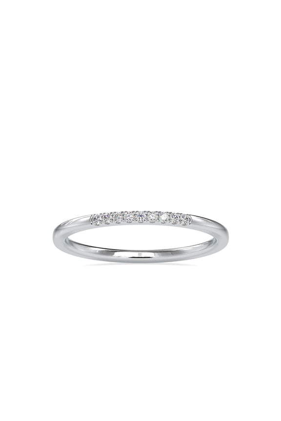 Minimal Engagement Band for Women - 0.5 Ct Round Cut Moissanite Ring - 14K White Gold Plated - Prong Setting - Ideal Gift for Engagement, Weddings, Birthdays - Jewelry for Her