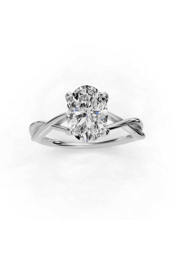 Wedding Engagement Promise Ring for Women - 1.6 Ct Moissanite in Oval Cut Ring - 14K White Gold Plated Rings - Wedding Gifts for Bride and Groom - 20th Anniversary Gifts