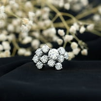 Brig Jewelry 1.4 Ct Round Cut VVS1/D Moissanite Wedding Ring – 14K White Gold Plated Anniversary Band – Pave Set Bridal Ring for Daughter