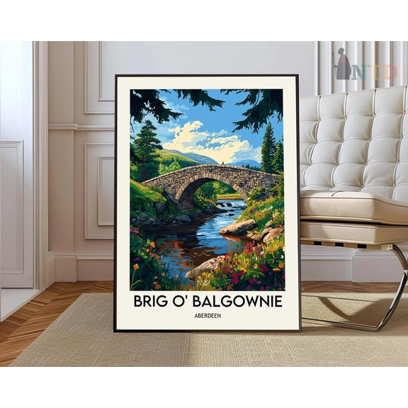 Brig O Balgownie Scotland Poster, Unframed Paper Poster 8x10in