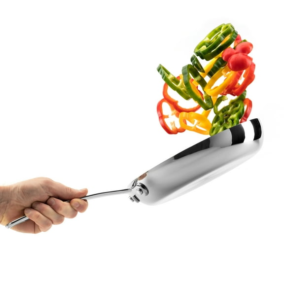 Brigade Kitchen Stainless Steel Skillet, 9 Inch - Induction Compatible Cookware | Naturally Nonstick and Nontoxic | Versatile Fry Pan