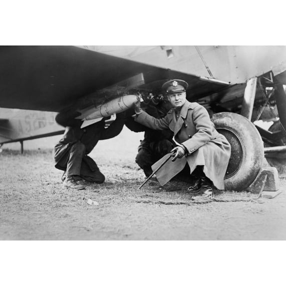 Brigadier General Billy Mitchell And Another Man History (36 x 24)