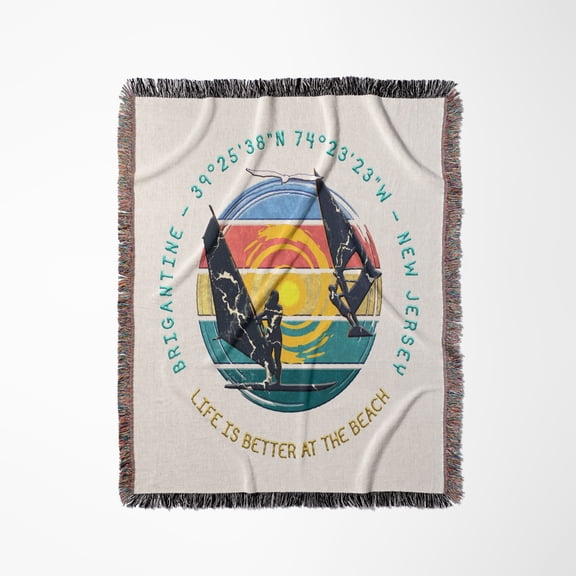 Brigantine, Atlantic County, New Jersey. Summer Beach Vacations, Woven Blanket