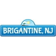 thumbnail image 1 of Brigantine NJ New Jersey Beach Street Sign | Indoor/Outdoor | Surfer Ocean Lover Décor For Beach House Garages Living Rooms Bedroom | Signmission Personalized Gift, 1 of 5