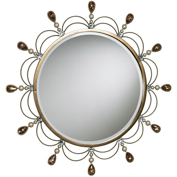 Brigette Round Wall Mirror Champagne Bronze