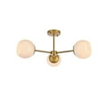 thumbnail image 1 of Briggs 26 inch flush mount in brass with white shade, 1 of 9
