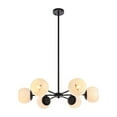 thumbnail image 1 of Briggs 30 inch pendant in black with white shade, 1 of 8