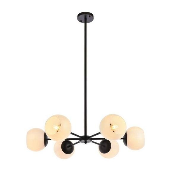 Briggs 30 inch pendant in black with white shade