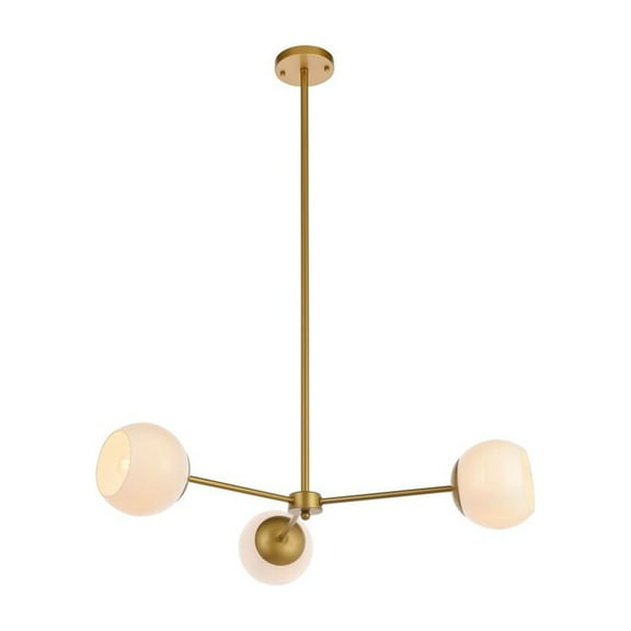 Briggs 32 inch pendant in brass with white shade
