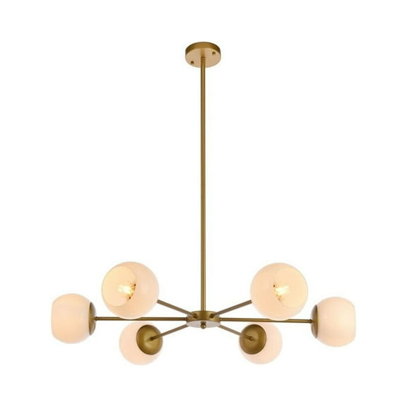Briggs 36 inch pendant in brass with white shade