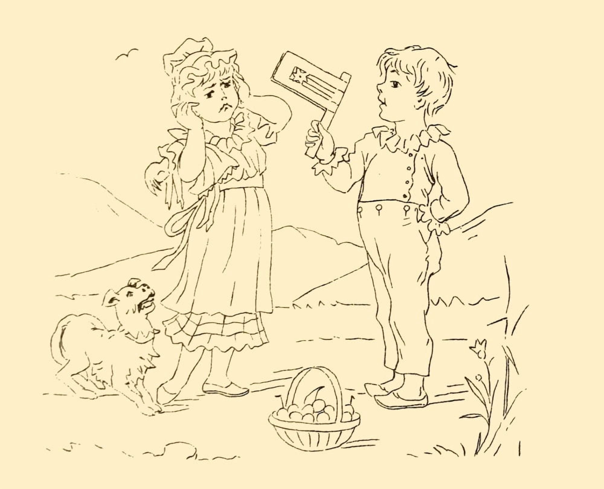 Briggs & Co Transferring Papers 1880 Canvas Art - Kate Greenaway (24 x 36)