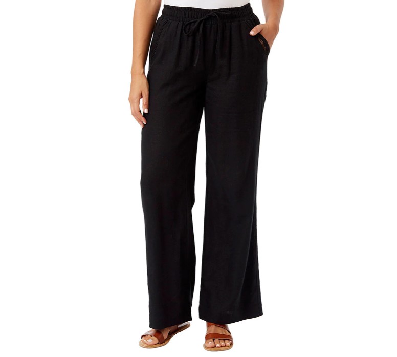Briggs Ladies' Linen Blend Pant (Black Large) - Walmart.com