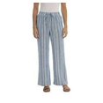 thumbnail image 1 of Briggs Ladies' Linen Blend Pull-On Pant Blue Stripe, Large, 1 of 6
