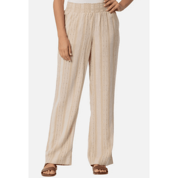 Briggs Ladies' Linen Blend Pull-On Pant Tan Small