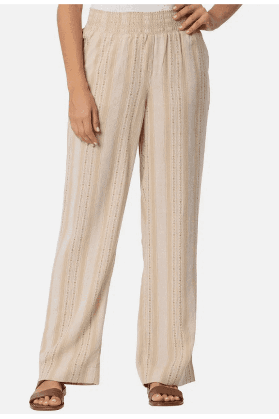 Ladies' Linen Blend Pull-On Pant Tan Small