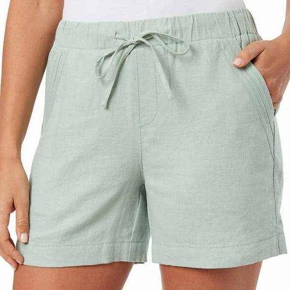 Briggs Ladies' Linen Blend Pull-On Short Size: XL, Color: Green