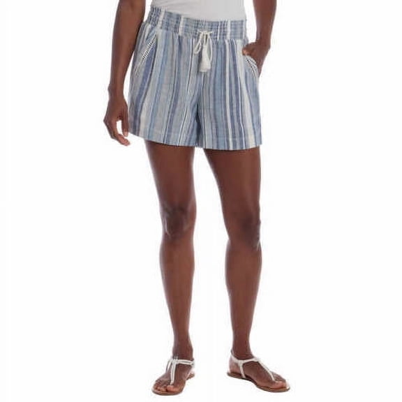 Briggs Ladies Linen Blend Short (Blue, Small)