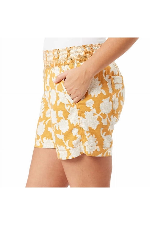 Ladies' Linen Blend Short(Orange,XS)