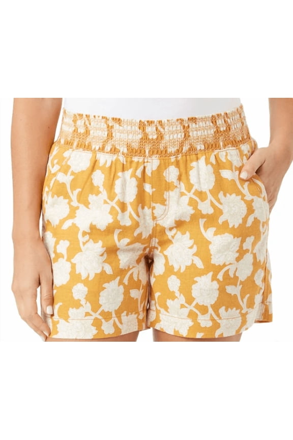Ladies' Linen Blend Short (Orange, XXL)
