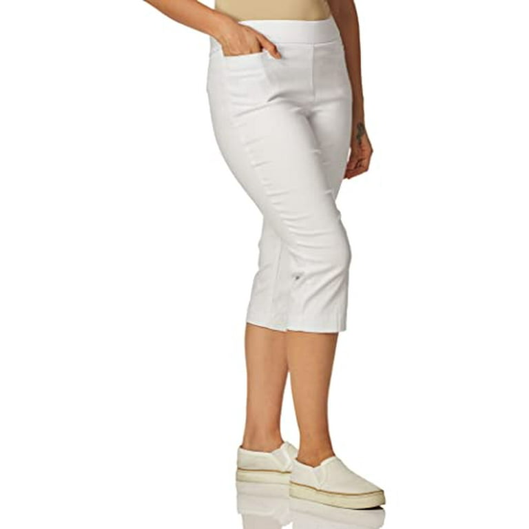 Briggs New York Womens Pull On Capri Pocket Casual Pants, White, 16 US
