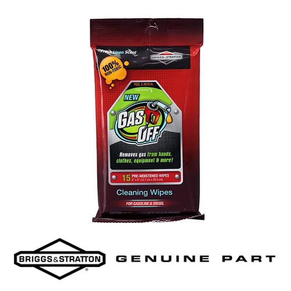 Briggs & Stratton 100157 Gas Off ReSealable 15Wipe Flat Pack for