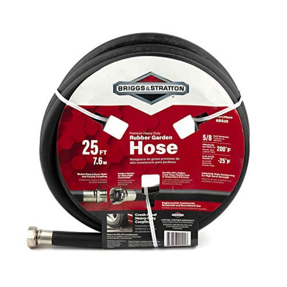 Briggs & Stratton Heavy-Duty Rubber Garden Hose (25ft) | 8BS25