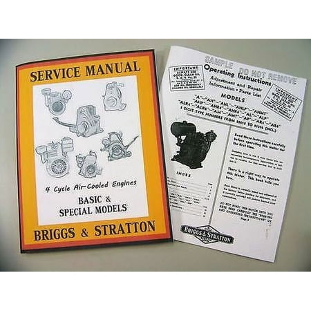 Briggs Stratton Amt Ap Ar4 Service Repair Owner Operator Operating Part Manual