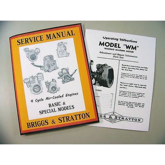 Briggs Stratton Model Wm Service Repair Owner Operator Operating Part Manual