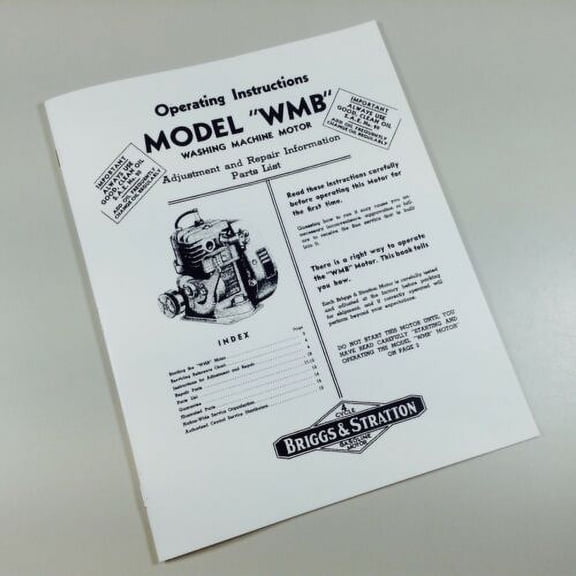 Briggs Stratton Model Wmb Owner Operators Manual