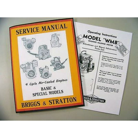 Briggs Stratton Model Wmb Service Repair Owner Operator Operating Part Manual