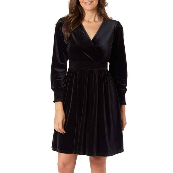Briggs Women's Faux Velvet Dress (Black, Medium)