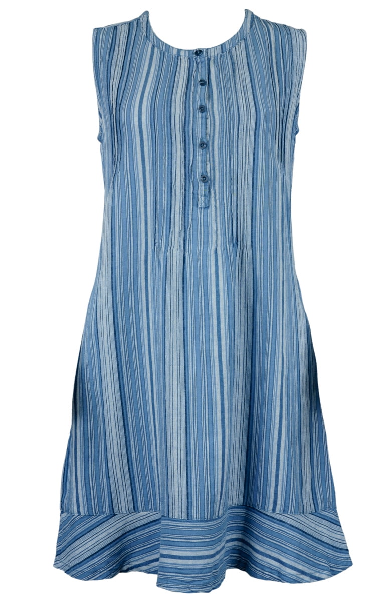 chinese dress ladies Briggs New York Tiered Linen Blend Dress, Sleeveless, Gray Stripe, Size XS  at Amazon Women's Clothing store