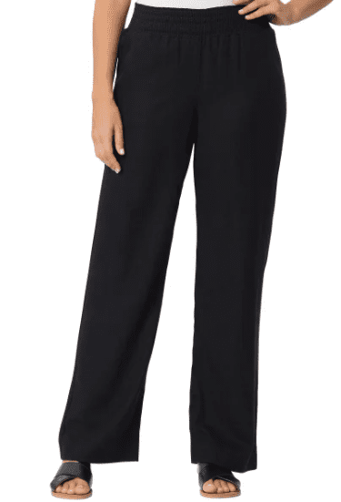 briggs ladies dress pants Women's Linen Blend Pant Black Small Wiggle