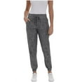 thumbnail image 1 of Briggs Women's Linen Blend Relaxed Fit Jogger Sweatpants Yoga Trouser Pants (Black, XL), 1 of 4