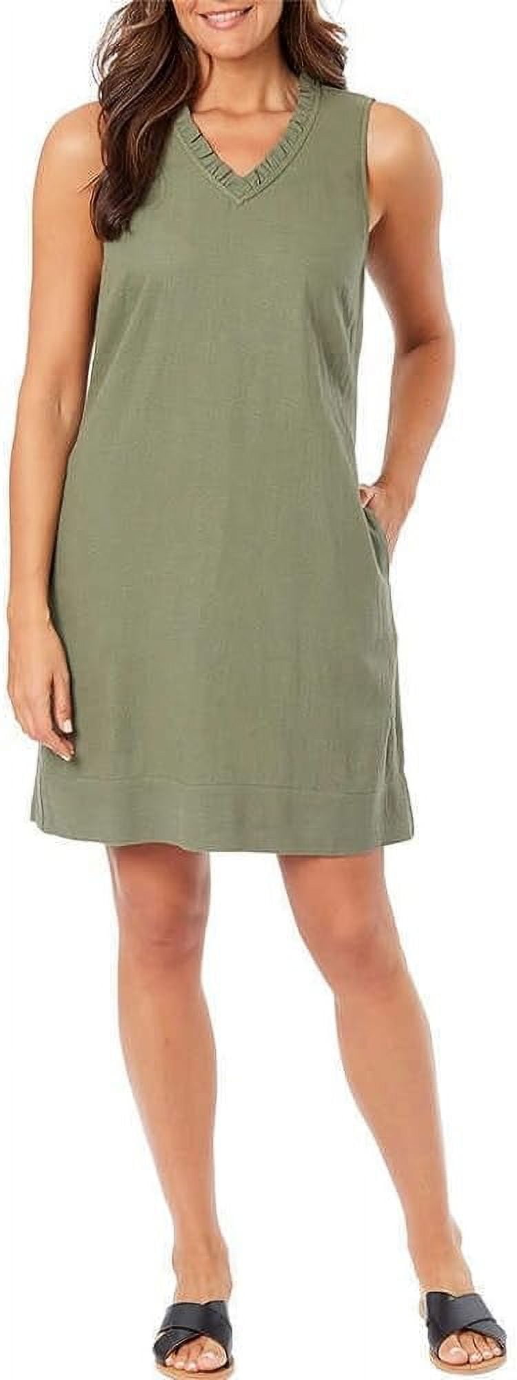 olive green sleeveless dress DANIKA SLEEVELESS DRESS