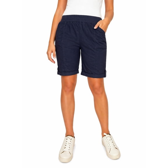 Briggs Women's Pull-On Bermuda Short with Pockets (US, Alpha, X-Large, Regular, Regular, Navy (Blue))