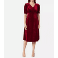 thumbnail image 1 of Briggs Women's Velvet Pockets Soft Dress, Dark Red, Medium, 1 of 2