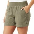 thumbnail image 1 of Briggs Womens Linen Blend Pull On Short Green Stripe XXL, 1 of 1