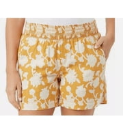 Briggs Womens Linen Blend Pull On Short Orange Medium