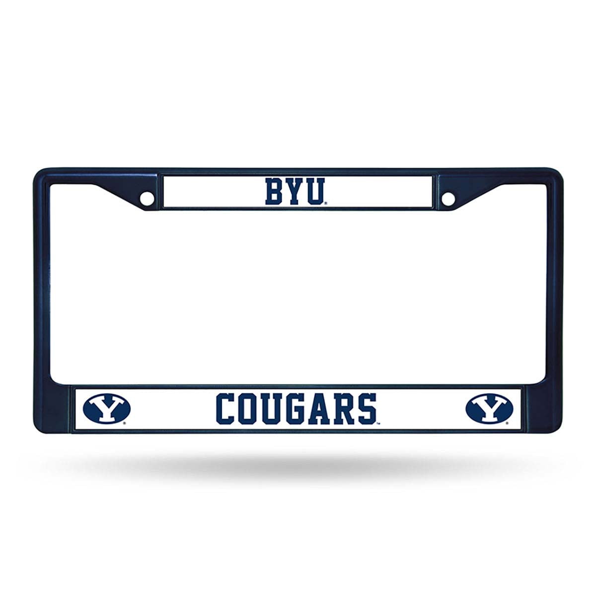 Brigham Young BYU Cougars NCAA Navy Blue Painted Chrome Metal License ...