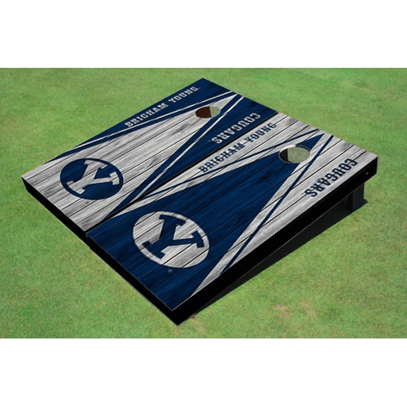 Brigham Young University BYU Alternating Wood Look Triangle Cornhole Boards