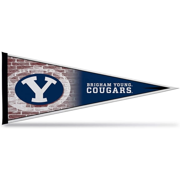 Brigham Young University BYU Cougars Soft Felt Pennant, Primary Design, 12x30 Inch, Easy To Hang