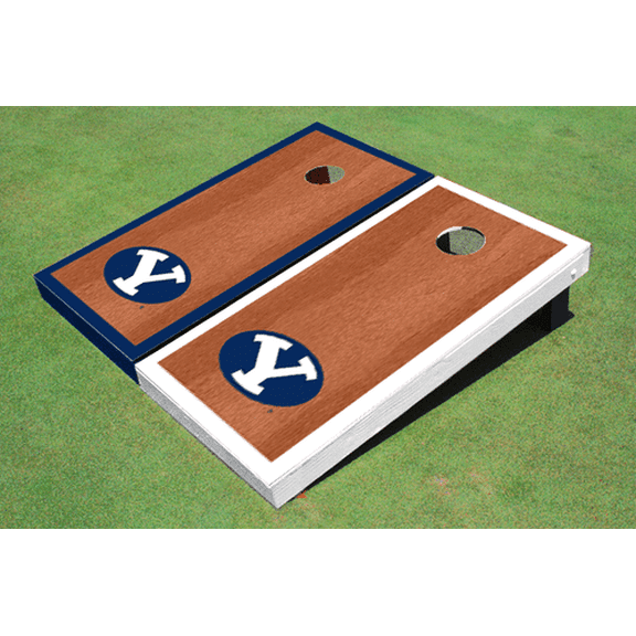 Brigham Young University BYU Rosewood Alternating Border Cornhole Boards