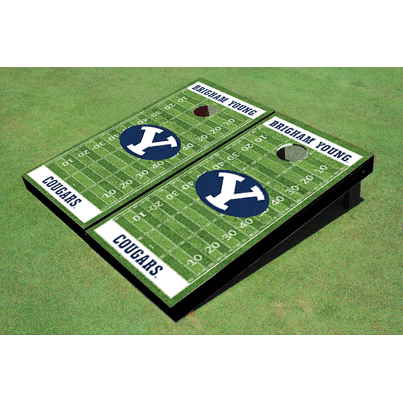 Brigham Young University BYU White Matching Football Field Custom Cornhole Boards