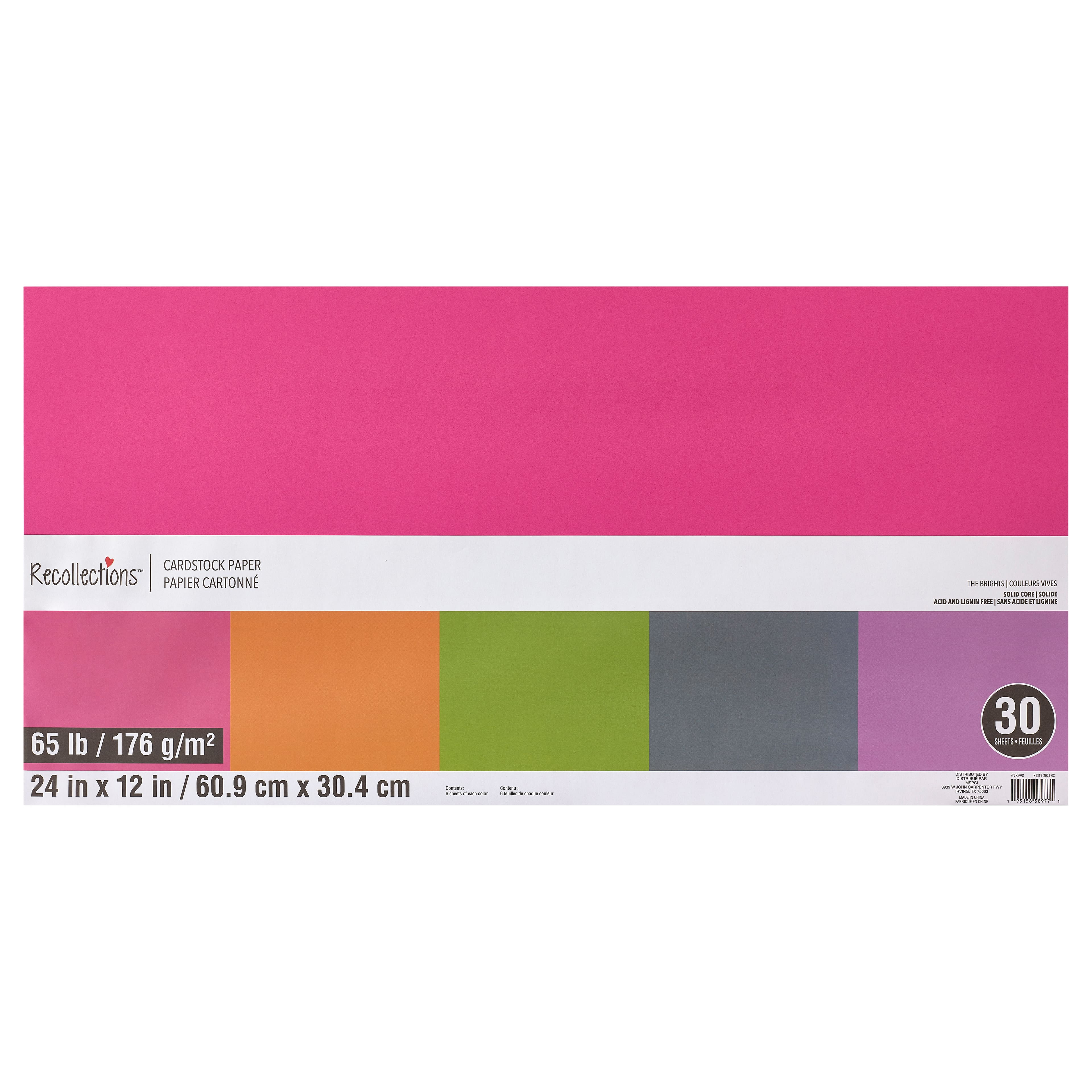 Bright 12 x 24 Cardstock Paper by Recollections™, 30 Sheets