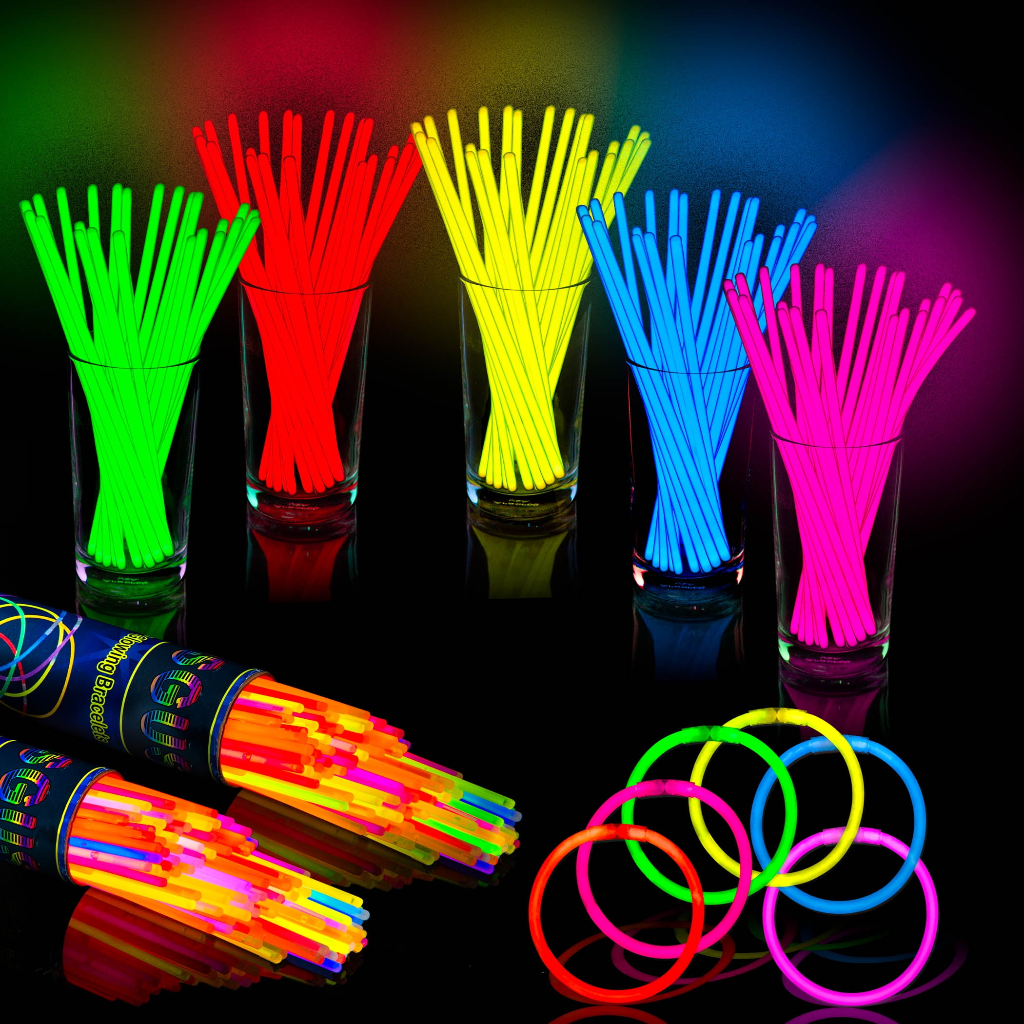  AMOR PRESENT Glow Sticks Party Supplies, 200PCS Glow in The  Dark Party Favors Bright Neon Light Sticks Glow Party Decorations 1.57 Inch  for Christmas, Easter, Football, Halloween Party Supplies : Toys