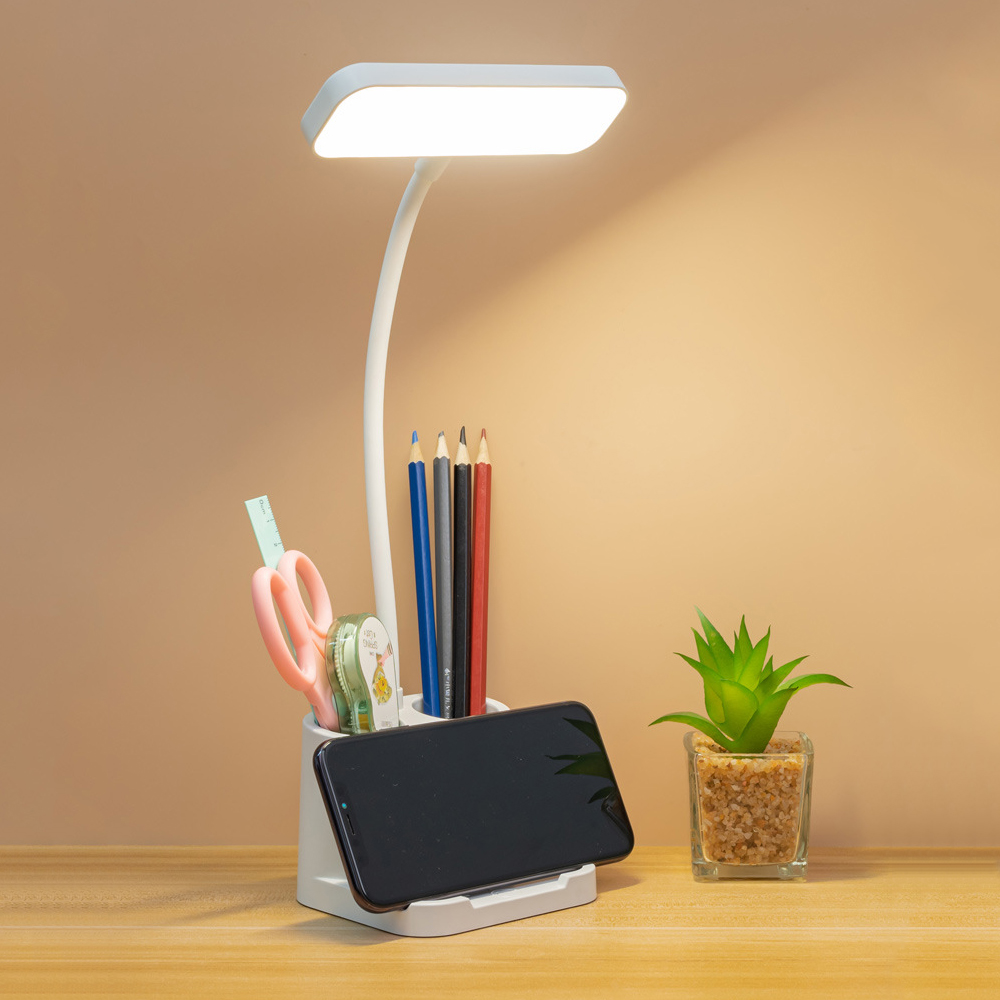 Bright, 3 Colors, 10 Brightness Levels, 2400mAh Rechargeable, USB-Connect, Child-Friendly 60 LED Wireless Desk Lamp