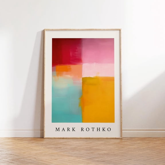 Bright Abstract Colour Block Poster Mark Rothko Inspired Wall Art Vibrant Contemporary Print For Office, Bedroom, Living Room Wall Art, Modern Wall Decor, 12x18 UNFRAMED