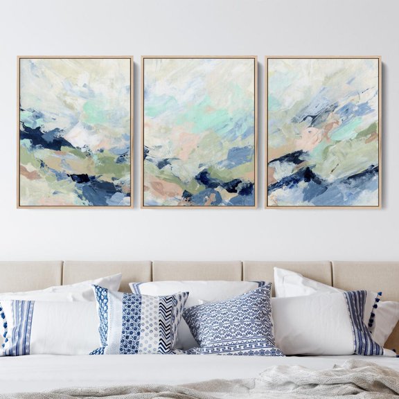 Bright Abstract Triptych The Misted Wake Art Prints or Canvases Poster Set 3