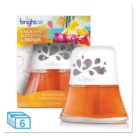 BRIGHT Air Scented Oil Air Freshener, Hawaiian Blossoms and Papaya, Orange, 2.5 oz, 6/Carton (900021CT)